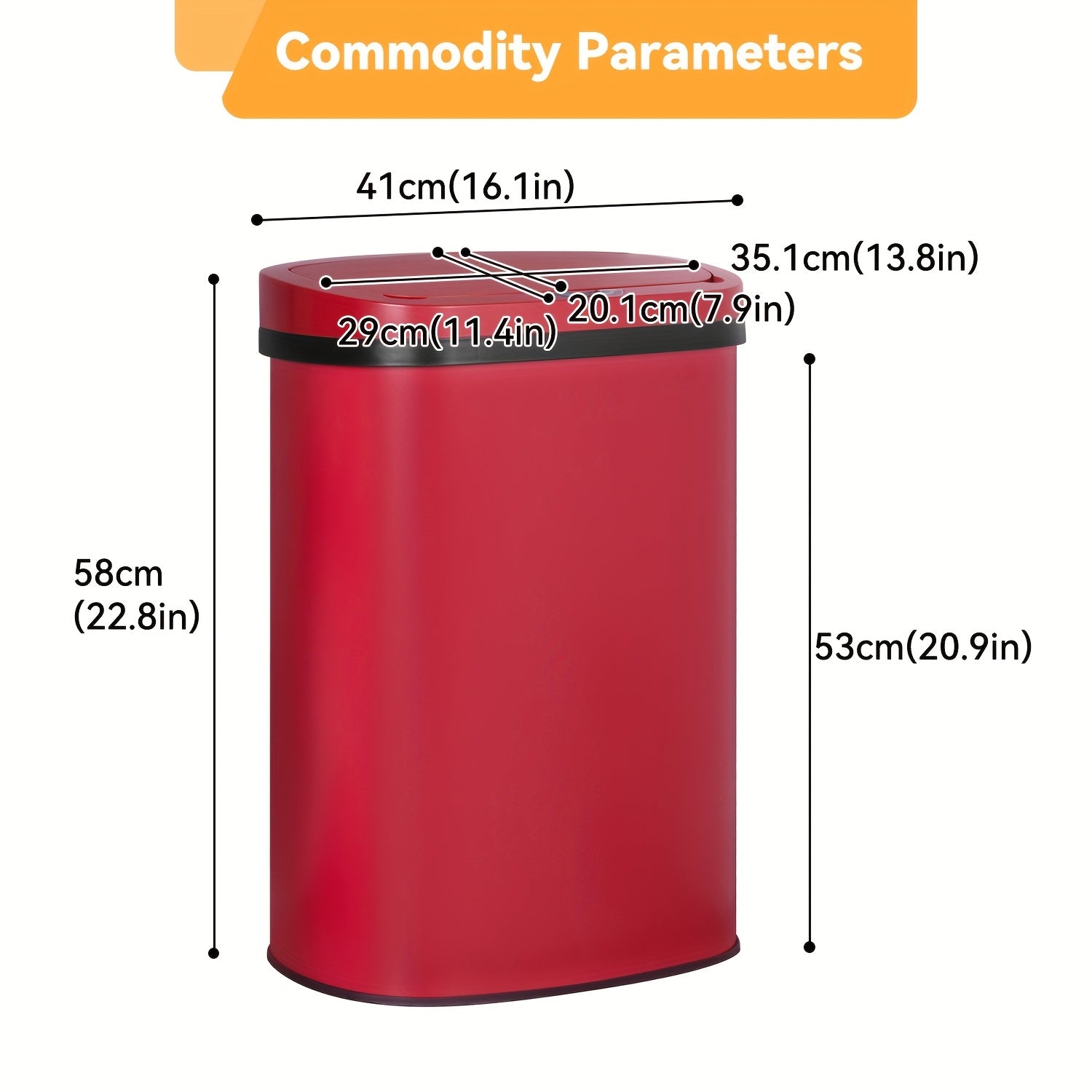 13 Gallon Trash Can Kitchen, Automatic Garbage Can Touchless Motion Sensor, Stainless Steel Trash Can With Lid Anti-Fingerprint Mute Designed, Waste Bin 50L For Office Bedroom Kitchen Indoor Trash Can