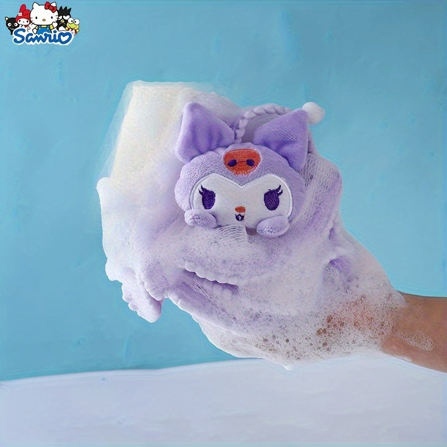 1pc Boule de Bain Chien Cannelle Sanrio Kuromi - Éponge Exfoliante Douce avec Mousse Abondante et Massage, Design Mignon de Dessin Animé & Anneau Suspendu Couleur Aléatoire pour le Frottement du Dos, Accessoire de Douche & Bain