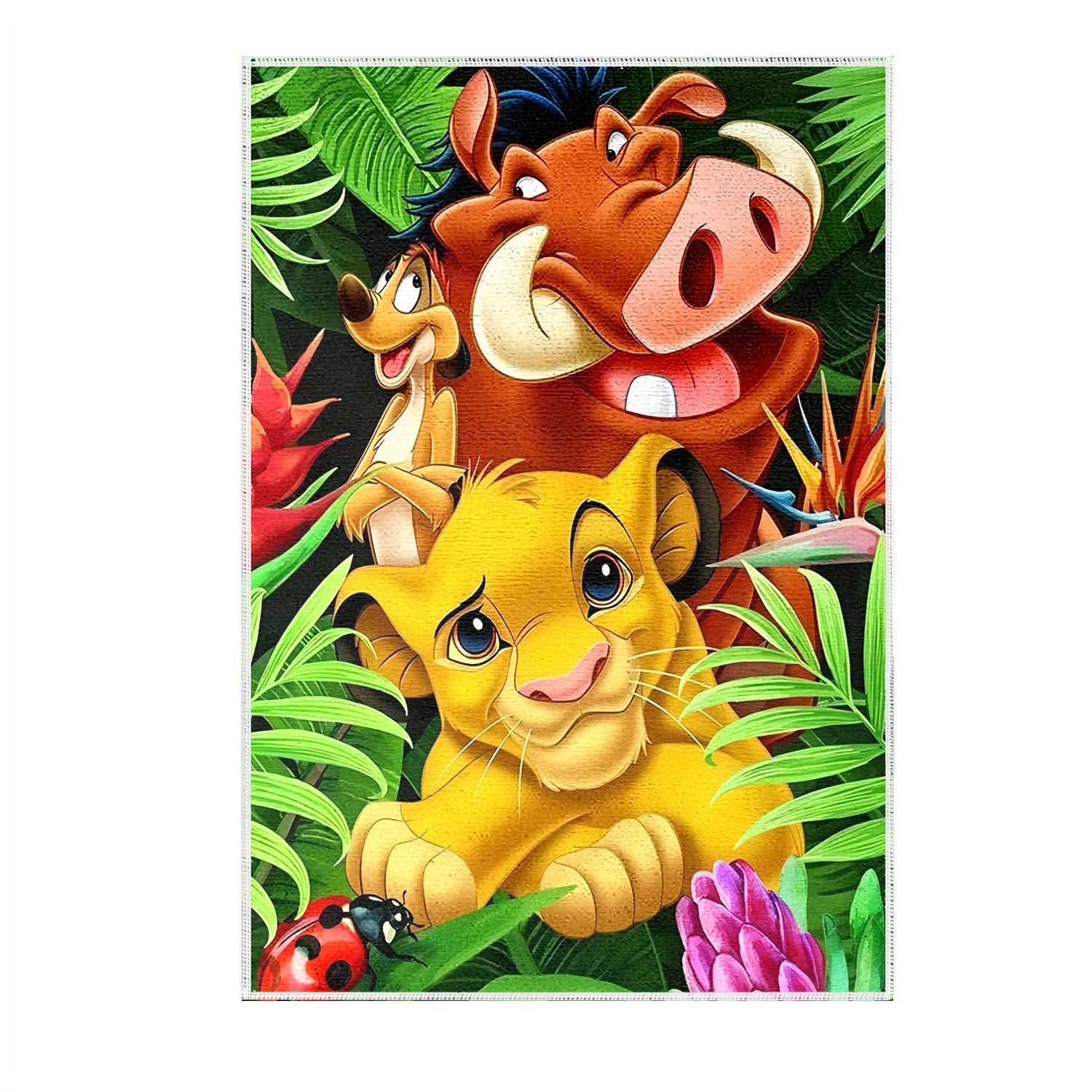 1pc The Lion King Cartoon Bath Towel - Super Absorbent, Fade-Resistant 100% Polyester, Soft Hand & Face Towel with Vibrant Jungle Design, Perfect for Families, Dorms, Travel - Ideal Christmas Gift, Cute Towels
