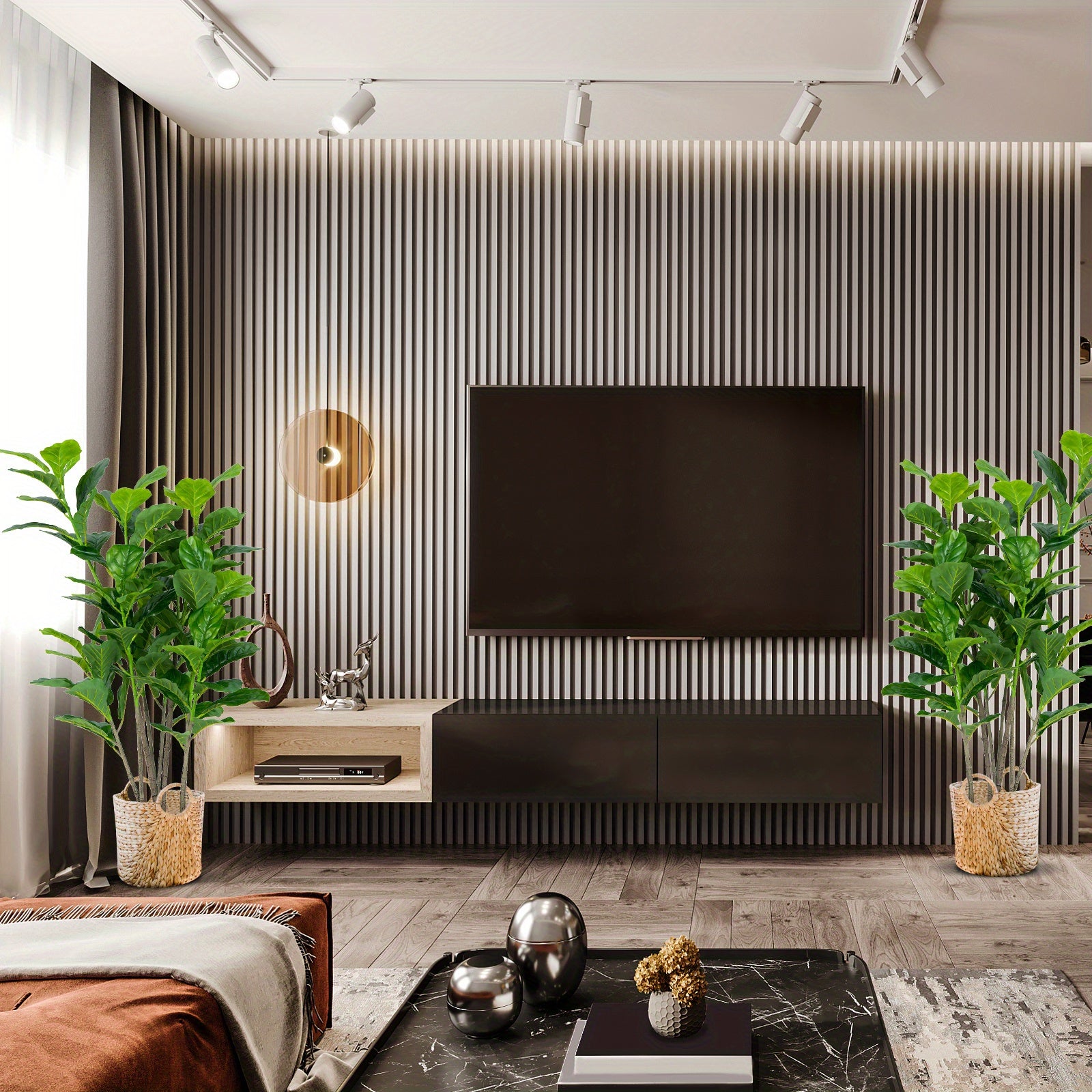 Ensemble de 2 arbres artificiels Lifezeal de 51 pouces pour l'intérieur et l'extérieur