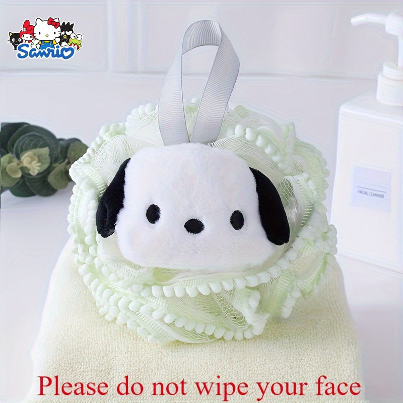 1pc Boule de Bain Mignonne à Motifs de Fleurs et Dentelle pour Frotter le Dos