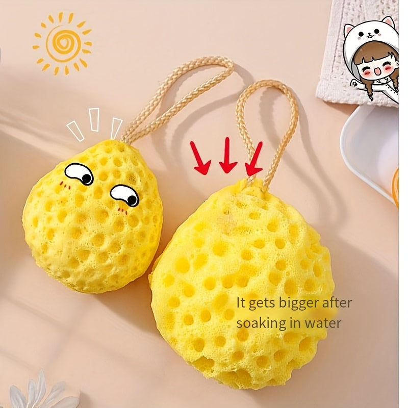 1pc Éponge de bain douce - Design de fruits mignon, non lâche, mousse hautement absorbante pour une exfoliation douce, idéale pour la douche et la salle de bain, éponge de douche | Design amusant | Éponge de bain durable