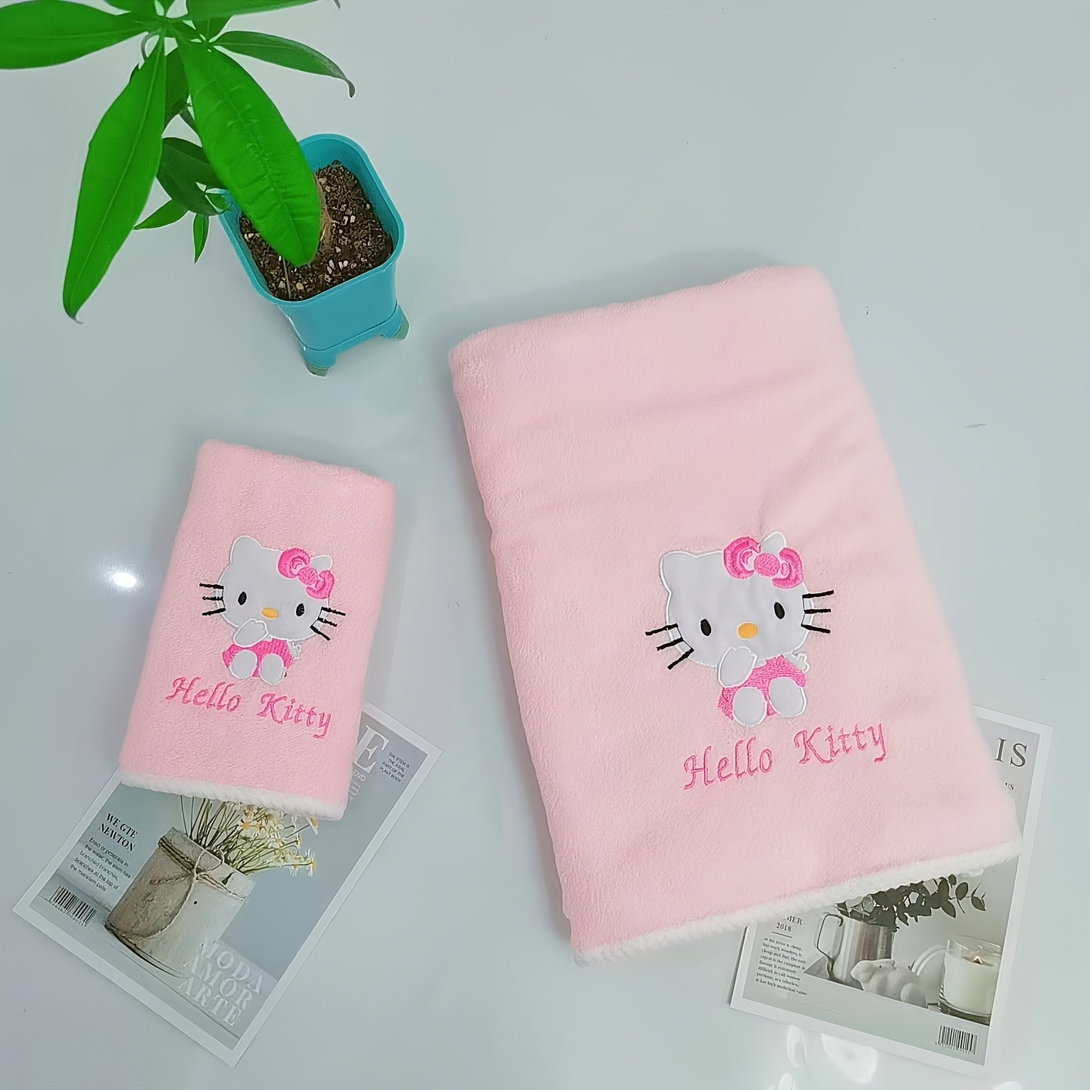 For Hello Kitty Soft Quick-Dry Bath Towel - Pink with Cute Character Design, Lightweight Polyester, Perfect for Dorms & Facial Use, Bathroom Essentials | Playful Design | Quick Dry Towel