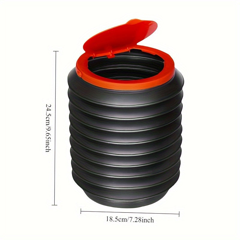 1.06gal Portable Camping Folding Trash Can with Lid - Compact, Collapsible Magic Bucket Garbage Bin, Multi-Functional Telescopic Water Bucket for Outdoor Activities, Travel-Friendly Storage Bucket, Trash Can for Outdoor Use