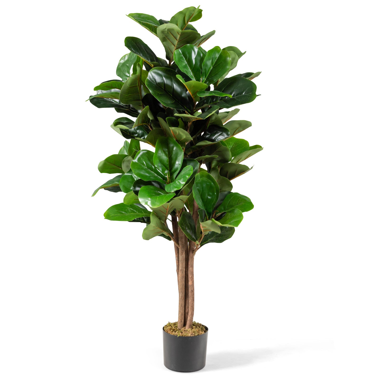 Arbre de Figuier Fiddle Leaf Artificiel TANGKULA de 4 pieds avec Jardinière de Mousse Réaliste - Verdure Exubérante pour Décoration Intérieure & Extérieure, Matériau PP Durable, Entretien Facile