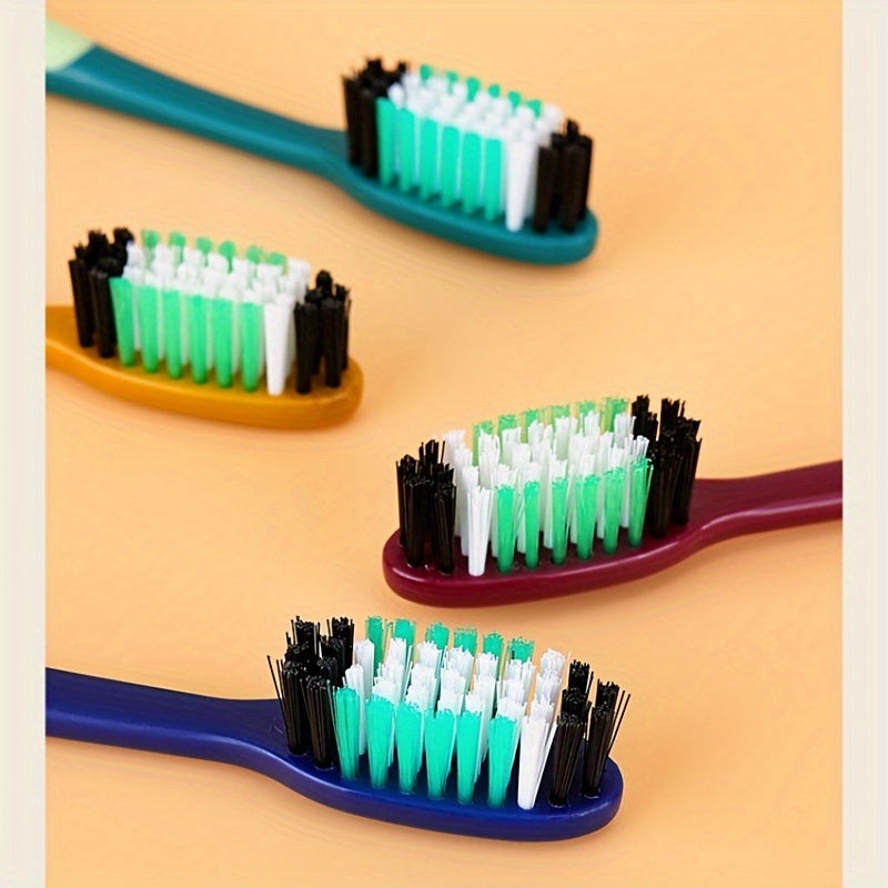 5 brosses à dents durables de dureté moyenne à têtes larges pour adultes - Poils en nylon, essentiels pour l'hygiène bucco-dentaire
