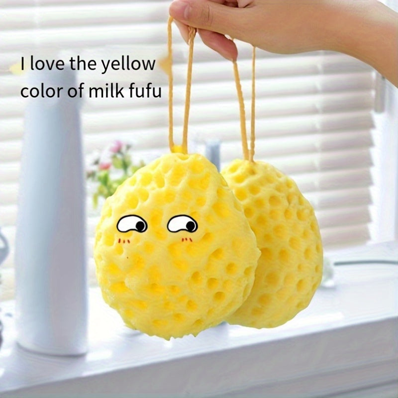 1pc Éponge de bain douce - Design de fruits mignon, non lâche, mousse hautement absorbante pour une exfoliation douce, idéale pour la douche et la salle de bain, éponge de douche | Design amusant | Éponge de bain durable