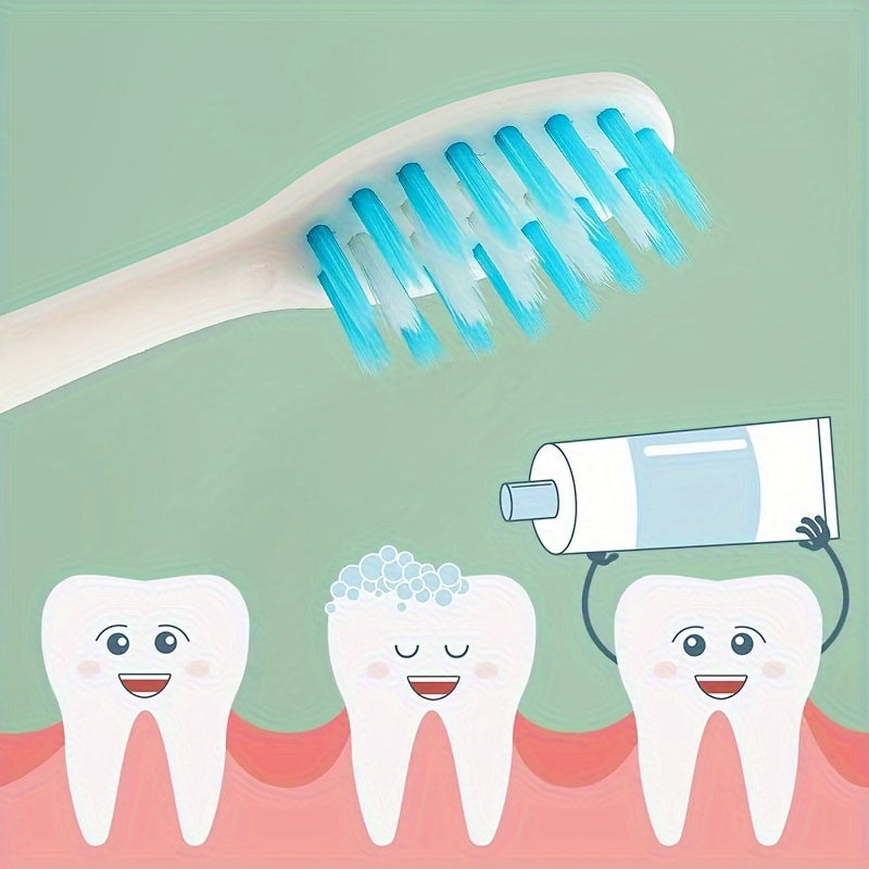 4 brosses à dents souples à tête petite - Motifs ours et lapin, soies fines, 4 couleurs macaron